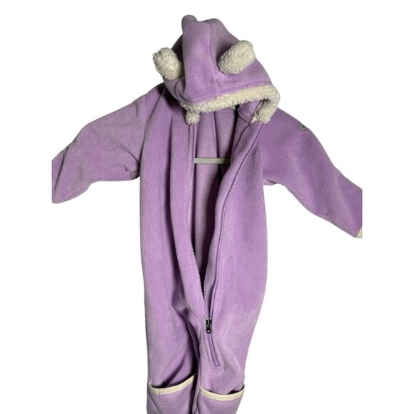 Columbia Infant Tiny bear Purple Fleece Hooded Bunting Suit Full-Zip 6-12 months - Picture 4 of 7